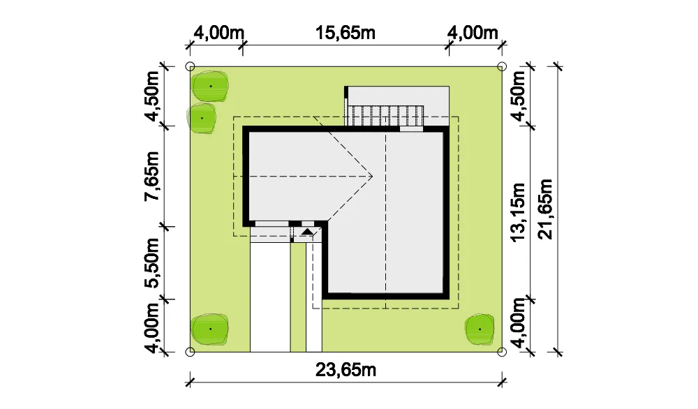 Usytuowanie na działce