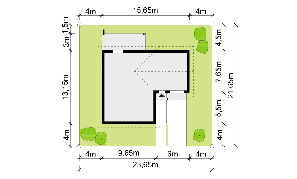 Usytuowanie na działce