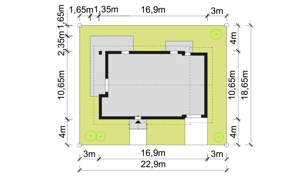 Usytuowanie na działce