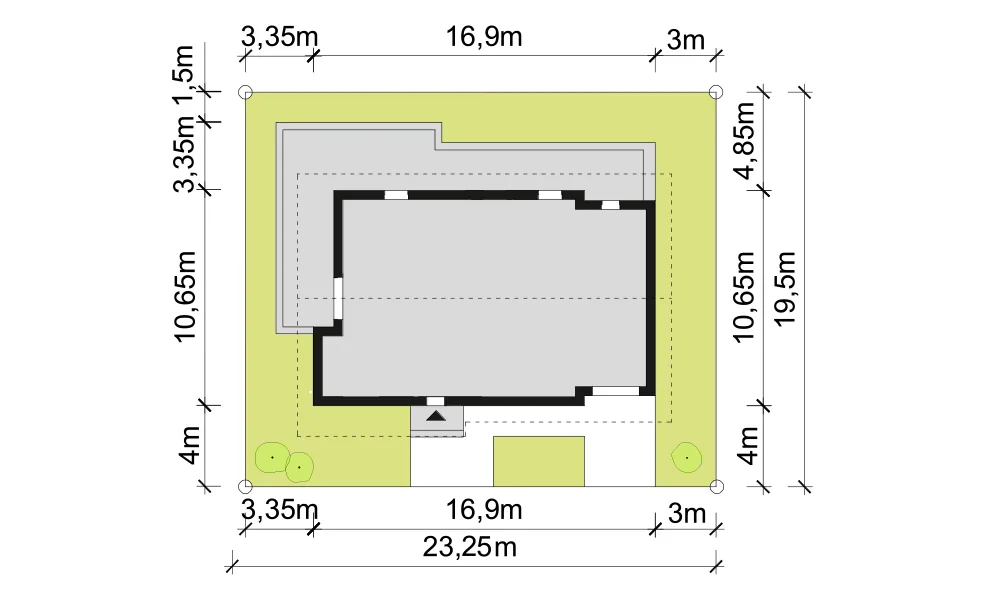 Usytuowanie na działce