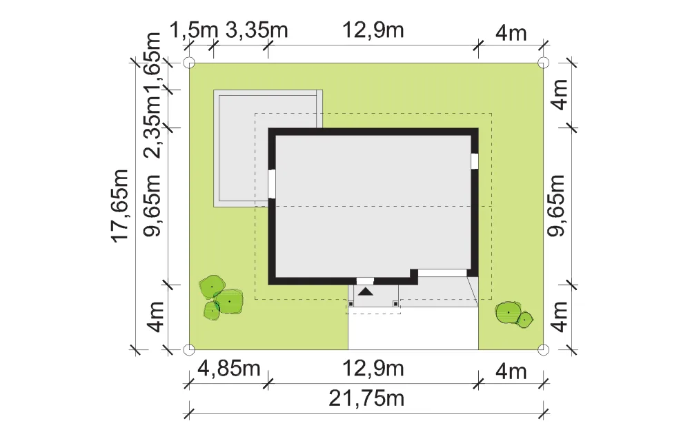 Usytuowanie na działce