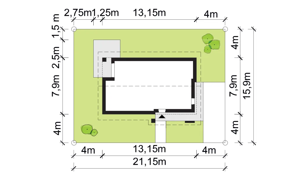 Usytuowanie na działce