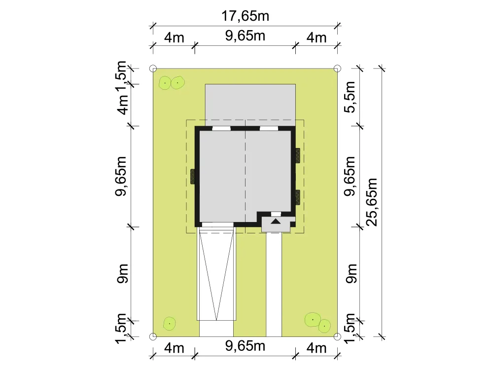 Usytuowanie na działce