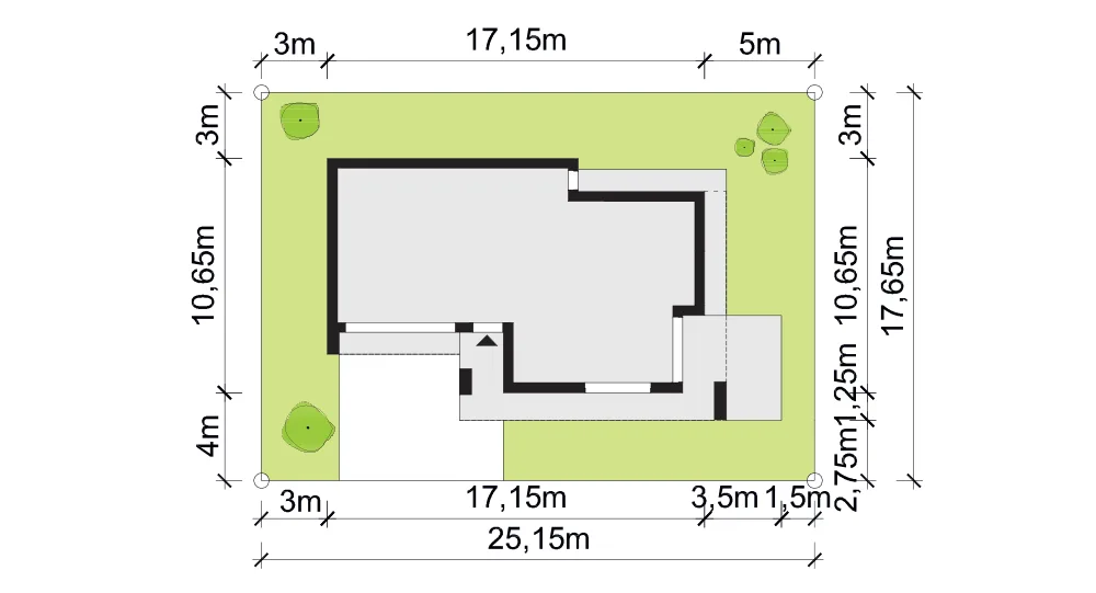 Usytuowanie na działce
