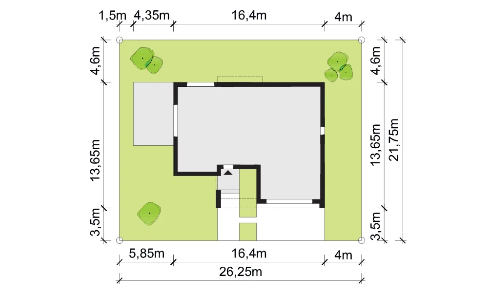 Usytuowanie na działce