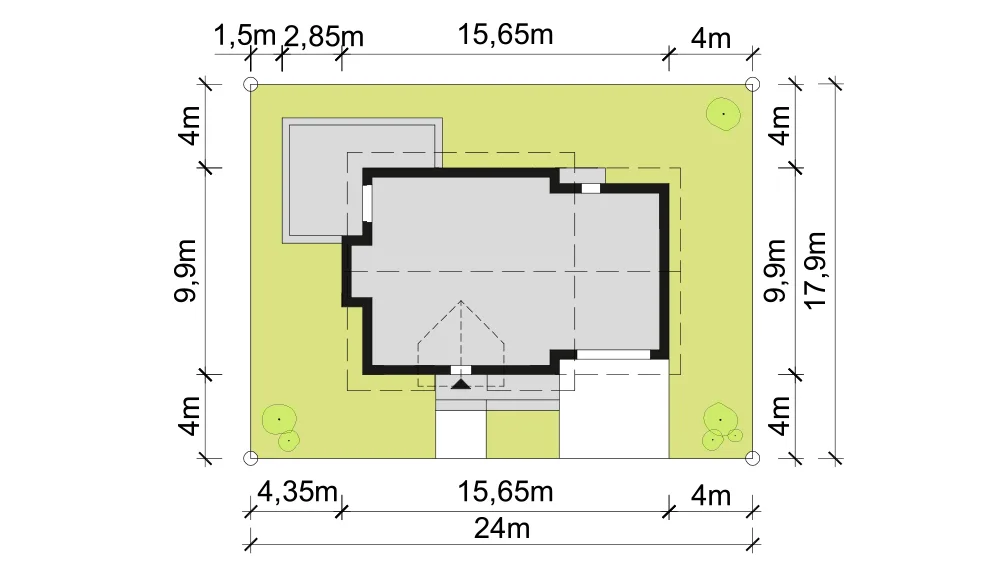 Usytuowanie na działce