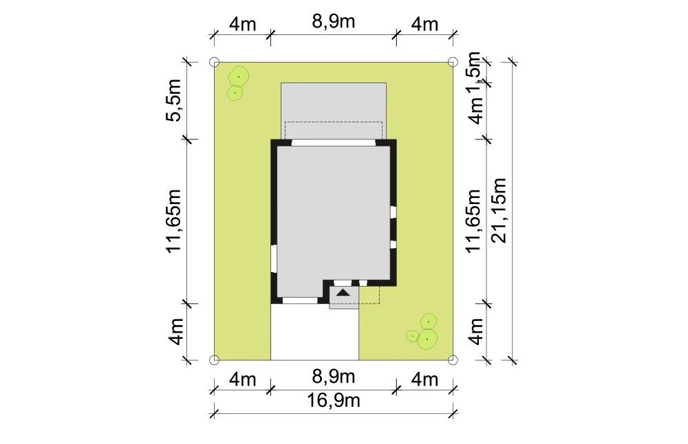 Usytuowanie na działce