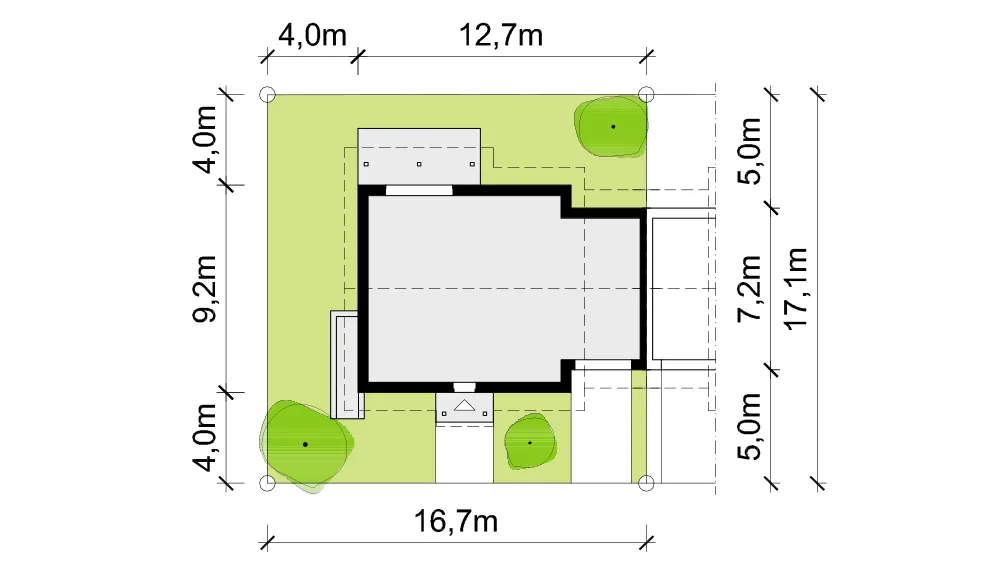 Usytuowanie na działce