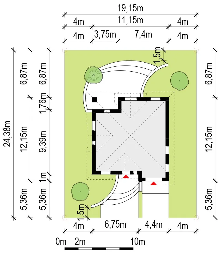 Usytuowanie na działce
