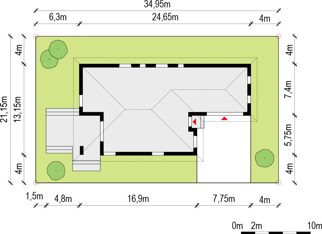 Usytuowanie na działce