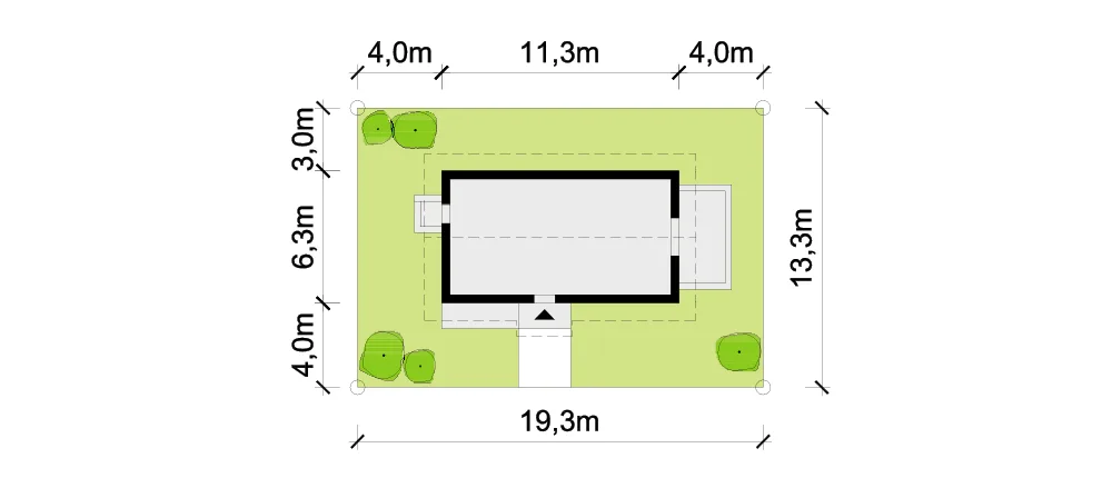 Usytuowanie na działce