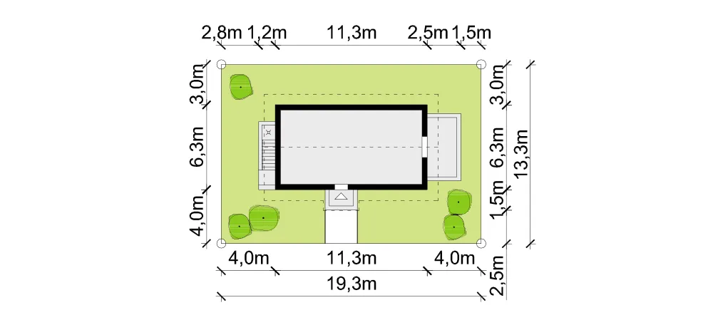 Usytuowanie na działce