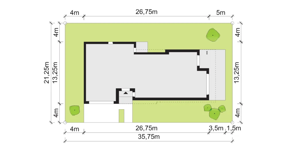 Usytuowanie na działce