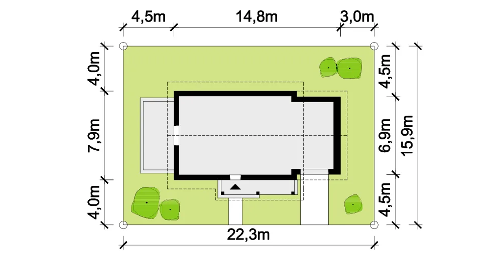 Usytuowanie na działce