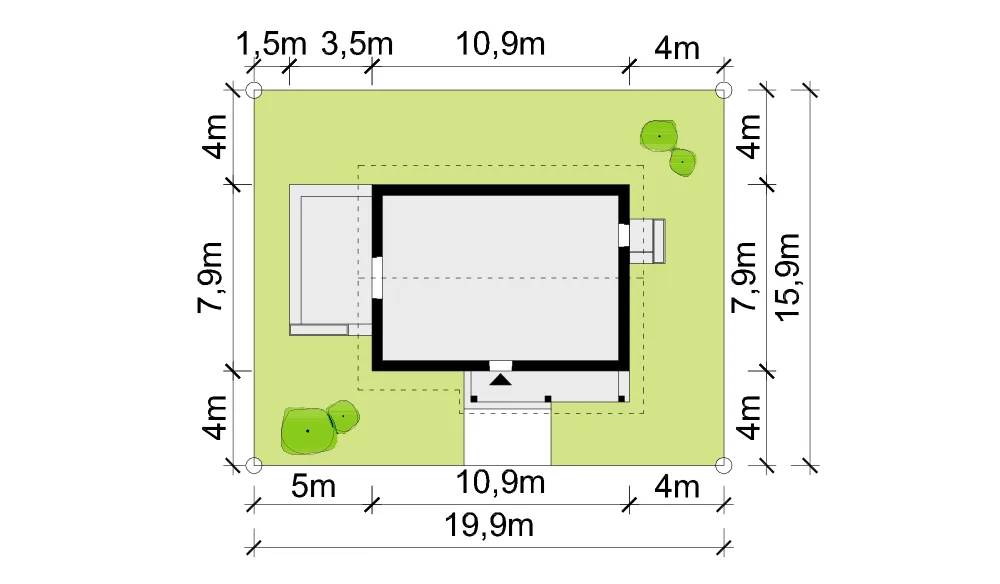Usytuowanie na działce