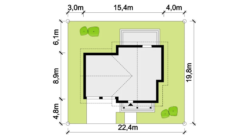 Usytuowanie na działce