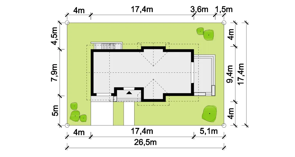 Usytuowanie na działce