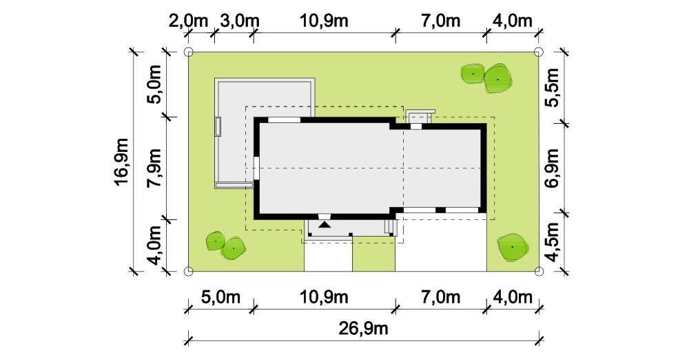 Usytuowanie na działce