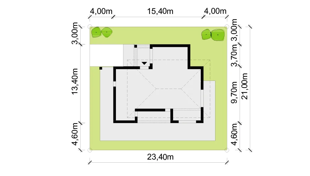 Usytuowanie na działce