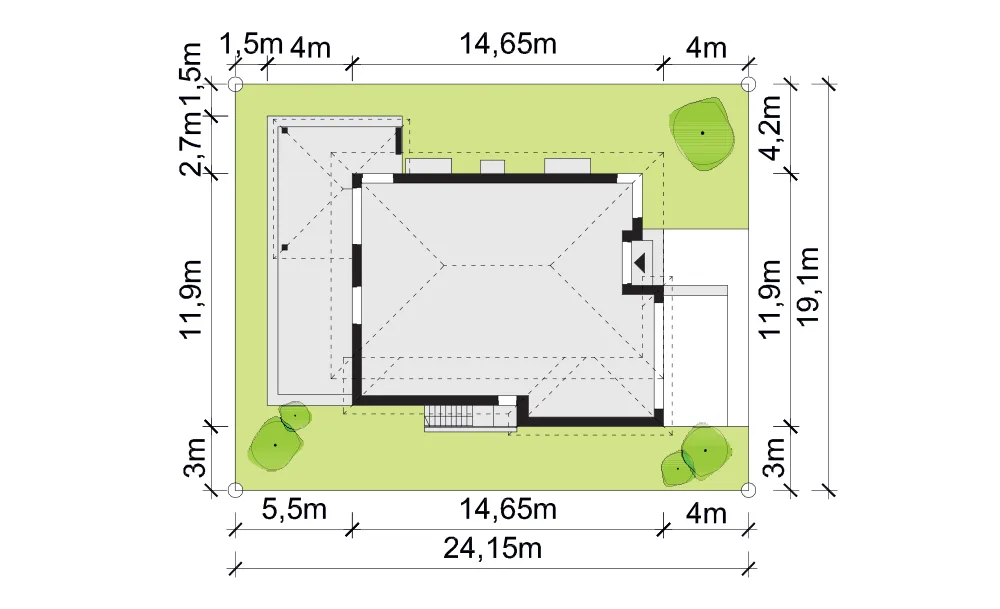 Usytuowanie na działce