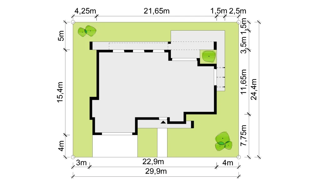 Usytuowanie na działce