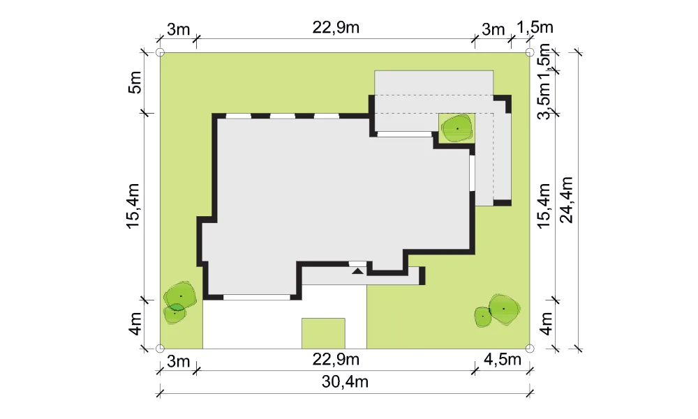 Usytuowanie na działce