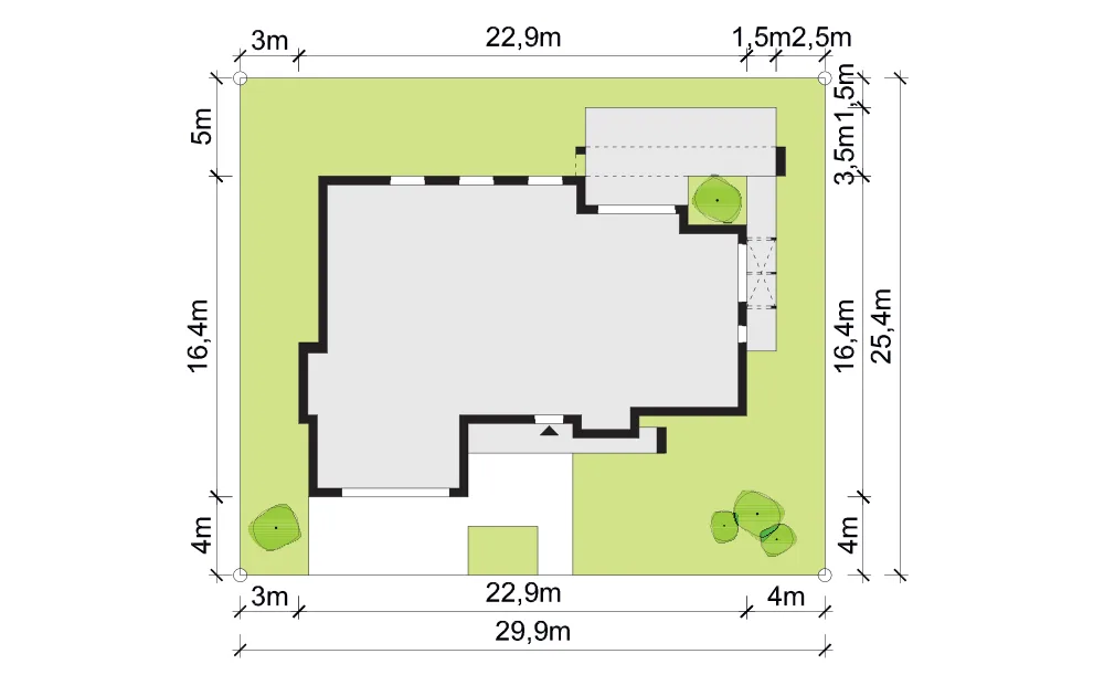 Usytuowanie na działce