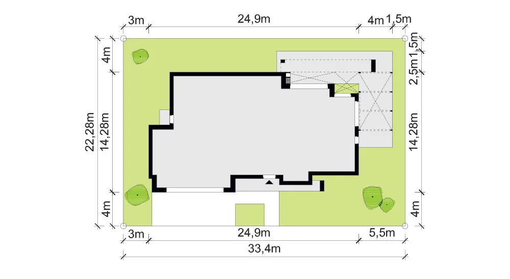 Usytuowanie na działce
