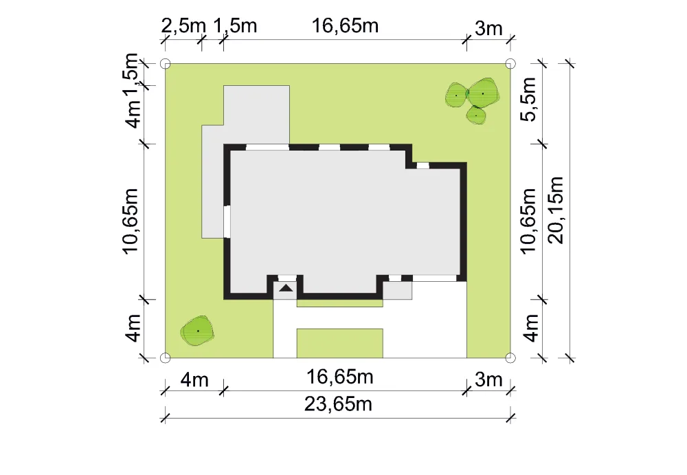 Usytuowanie na działce