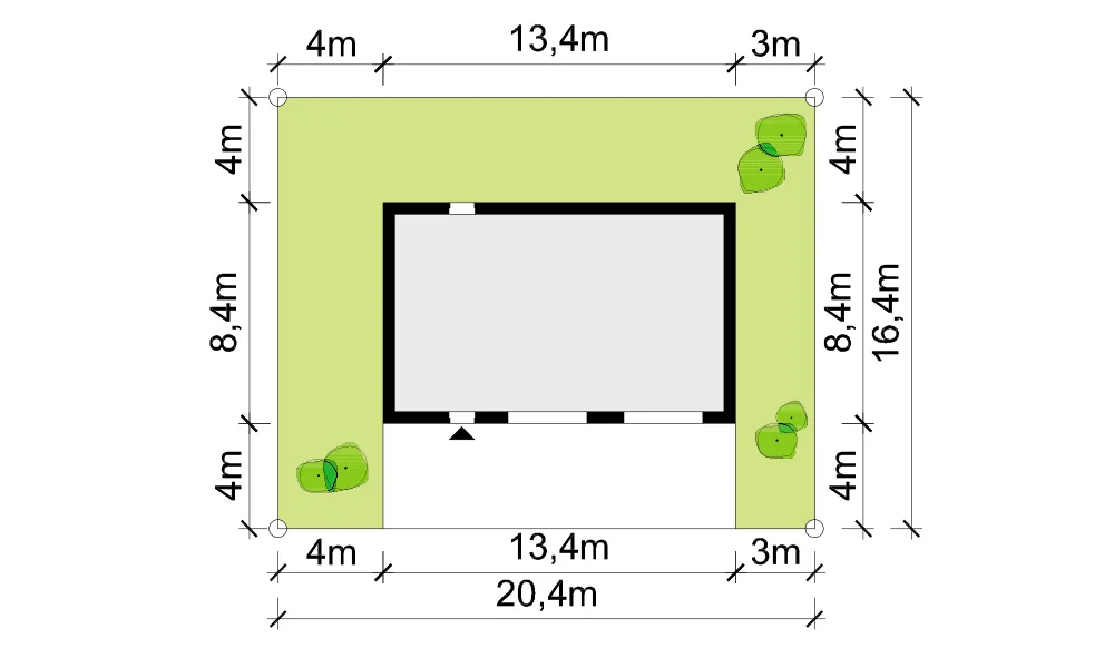 Usytuowanie na działce
