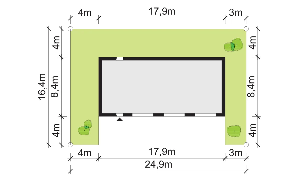 Usytuowanie na działce