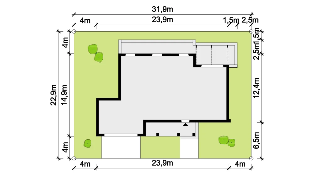 Usytuowanie na działce