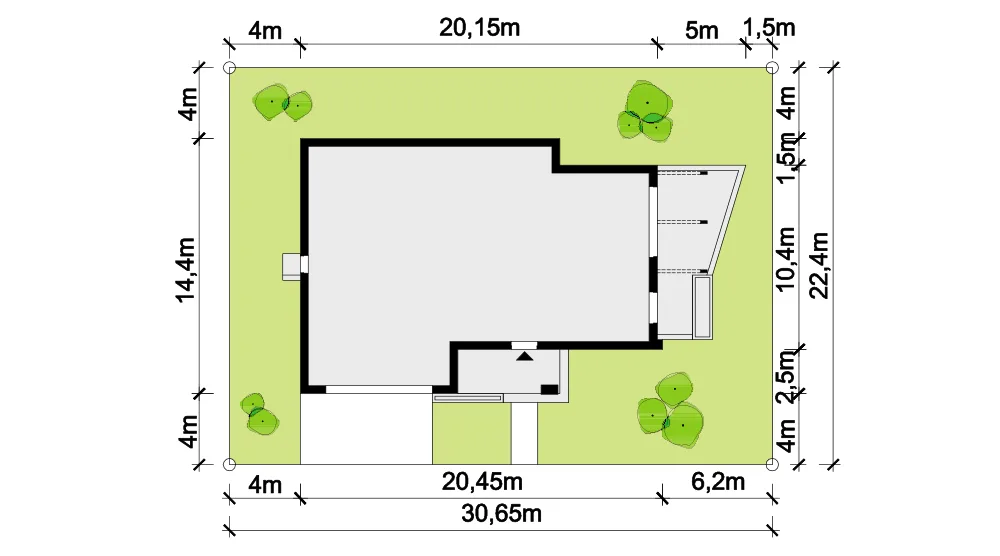 Usytuowanie na działce