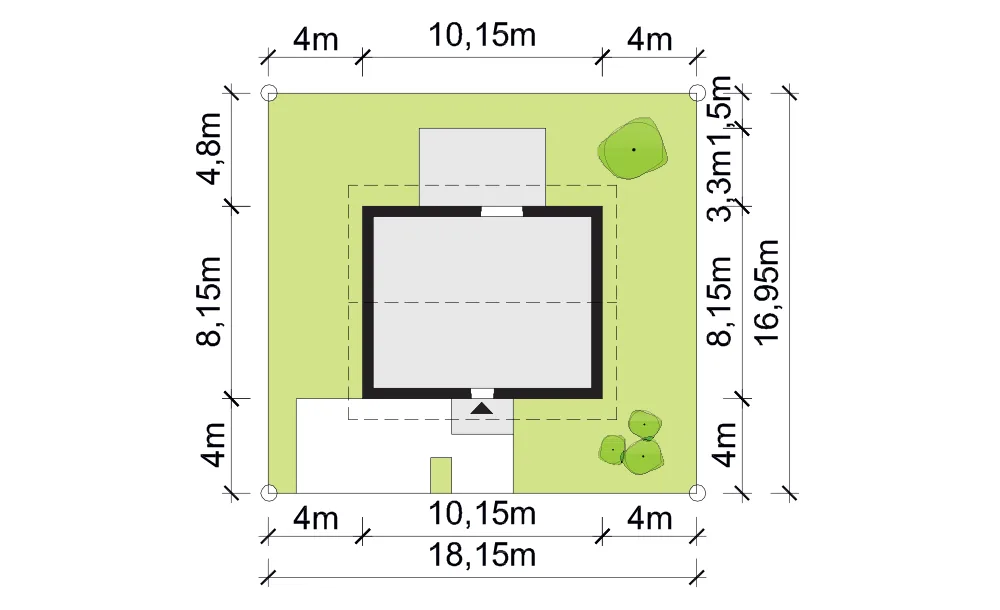 Usytuowanie na działce
