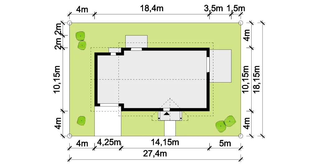 Usytuowanie na działce