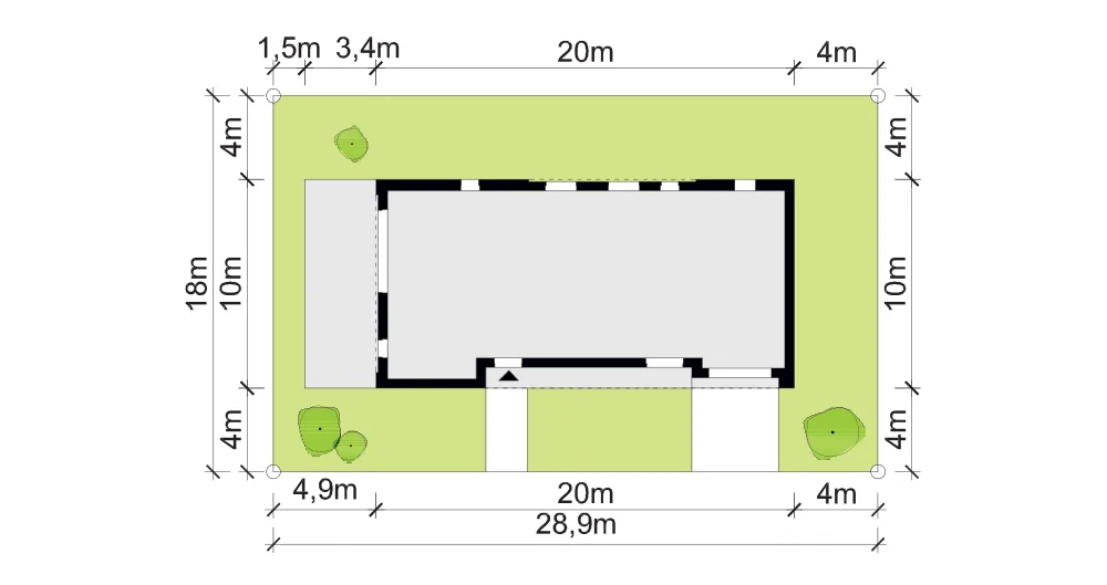 Usytuowanie na działce
