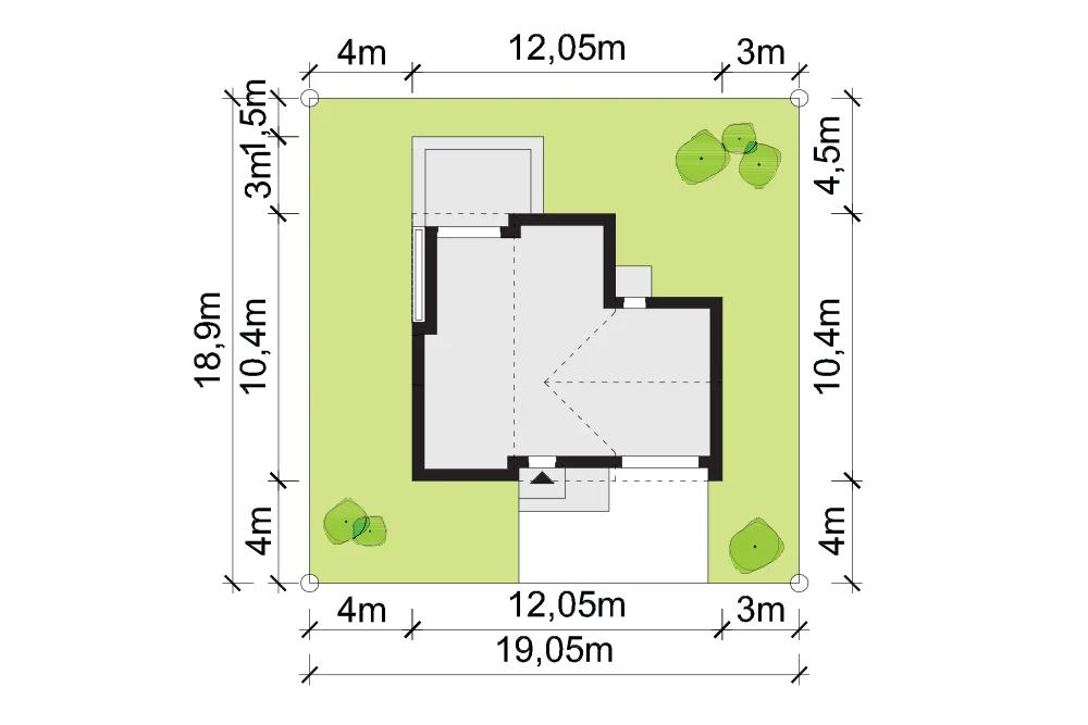 Usytuowanie na działce