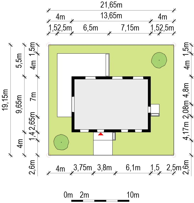 Usytuowanie na działce