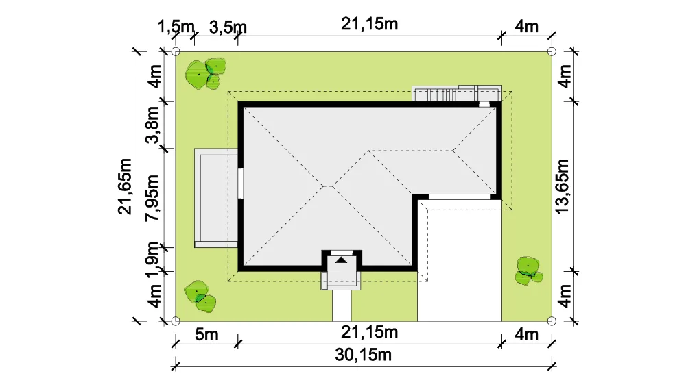 Usytuowanie na działce