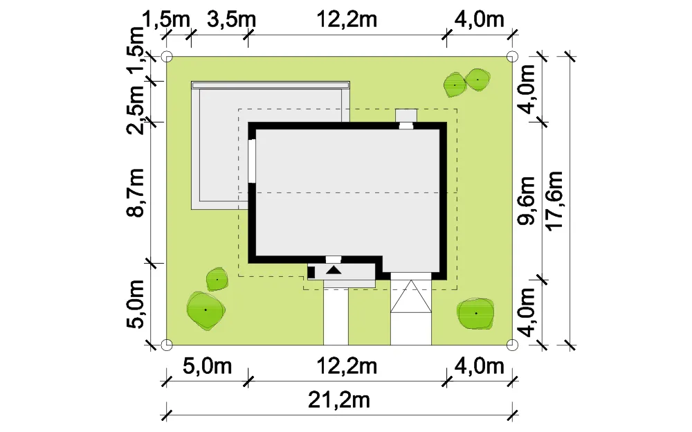Usytuowanie na działce