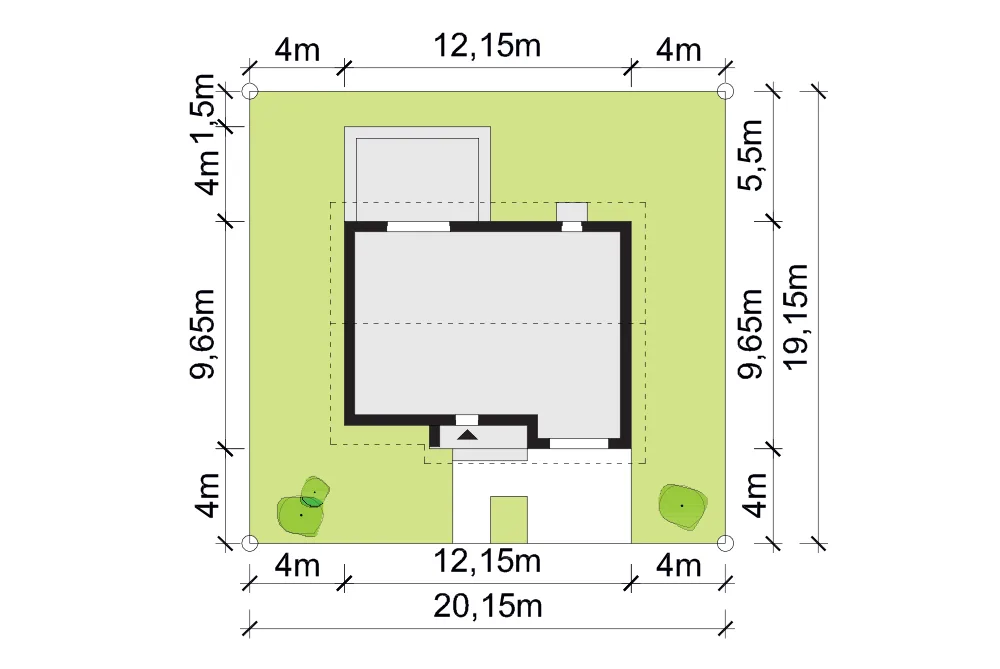 Usytuowanie na działce