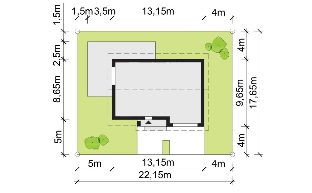 Usytuowanie na działce