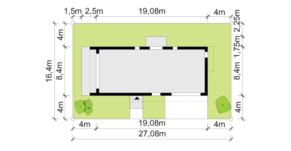 Usytuowanie na działce