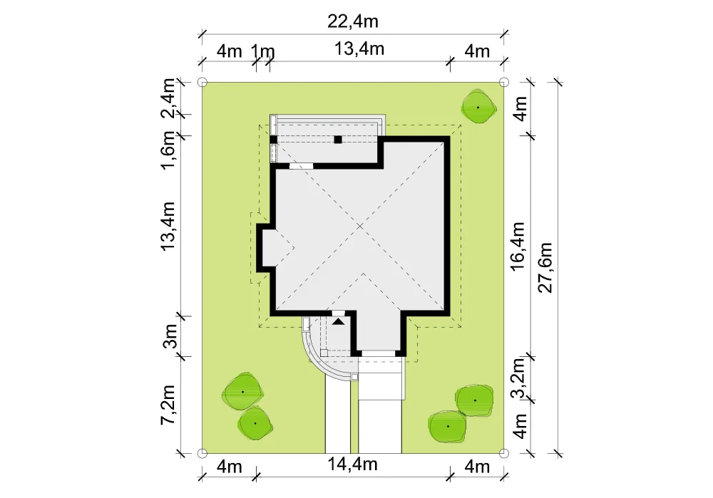 Usytuowanie na działce