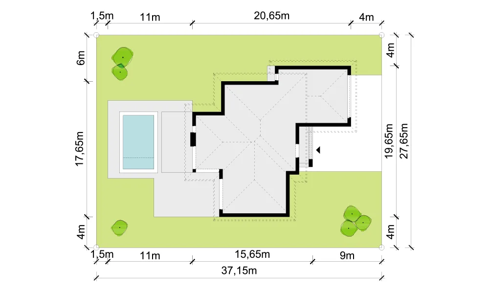 Usytuowanie na działce