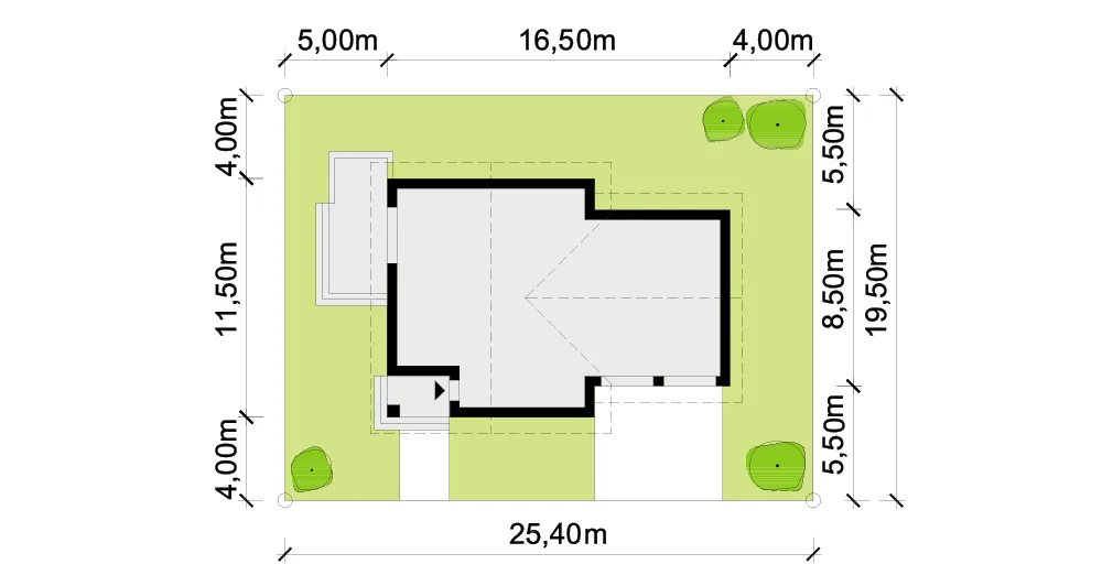 Usytuowanie na działce