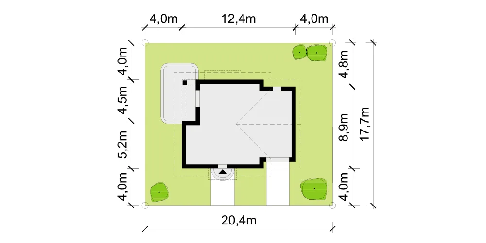 Usytuowanie na działce