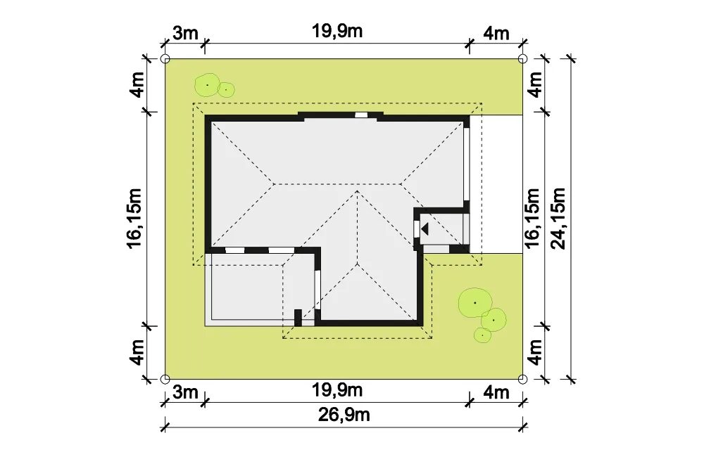 Usytuowanie na działce
