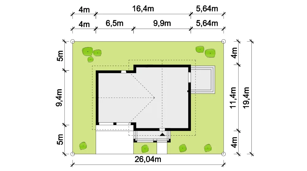 Usytuowanie na działce