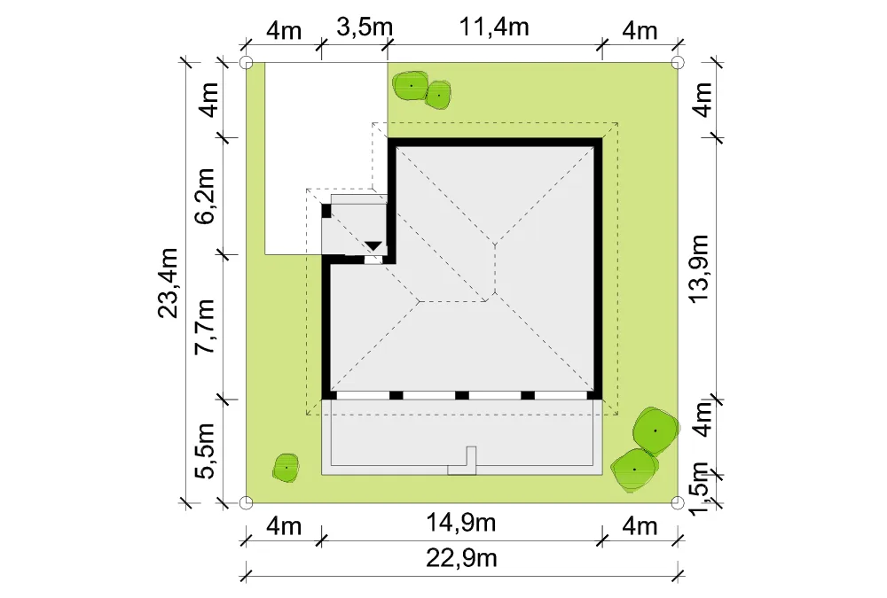 Usytuowanie na działce
